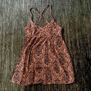 O’Neill halter strappy crisscross back peach navy beach cover up dress size M